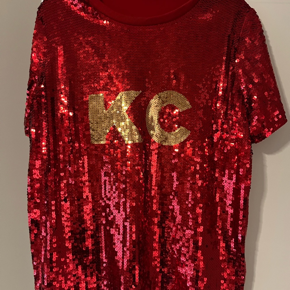 Red Sequin Midi Dress